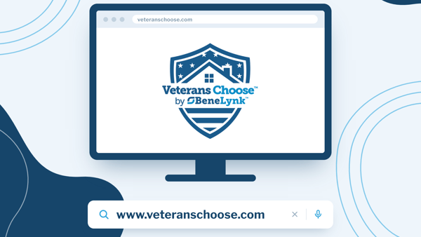 Computer screen with URL for www.VeteransChoose.com in search bar